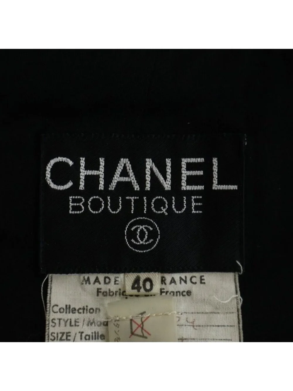 Chanel Vintage CC Logo Button Wool Tweed Jacket Black